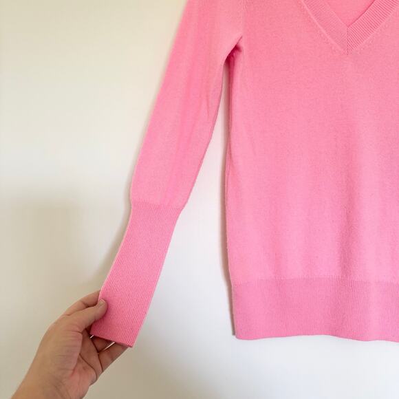 J Crew Collection Cashmere V Neck Sweater in Pink - Picture 4 of 7